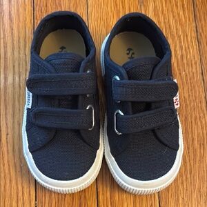 Superga Junior Classic Navy and White Velcro Sneakers, toddler size 8